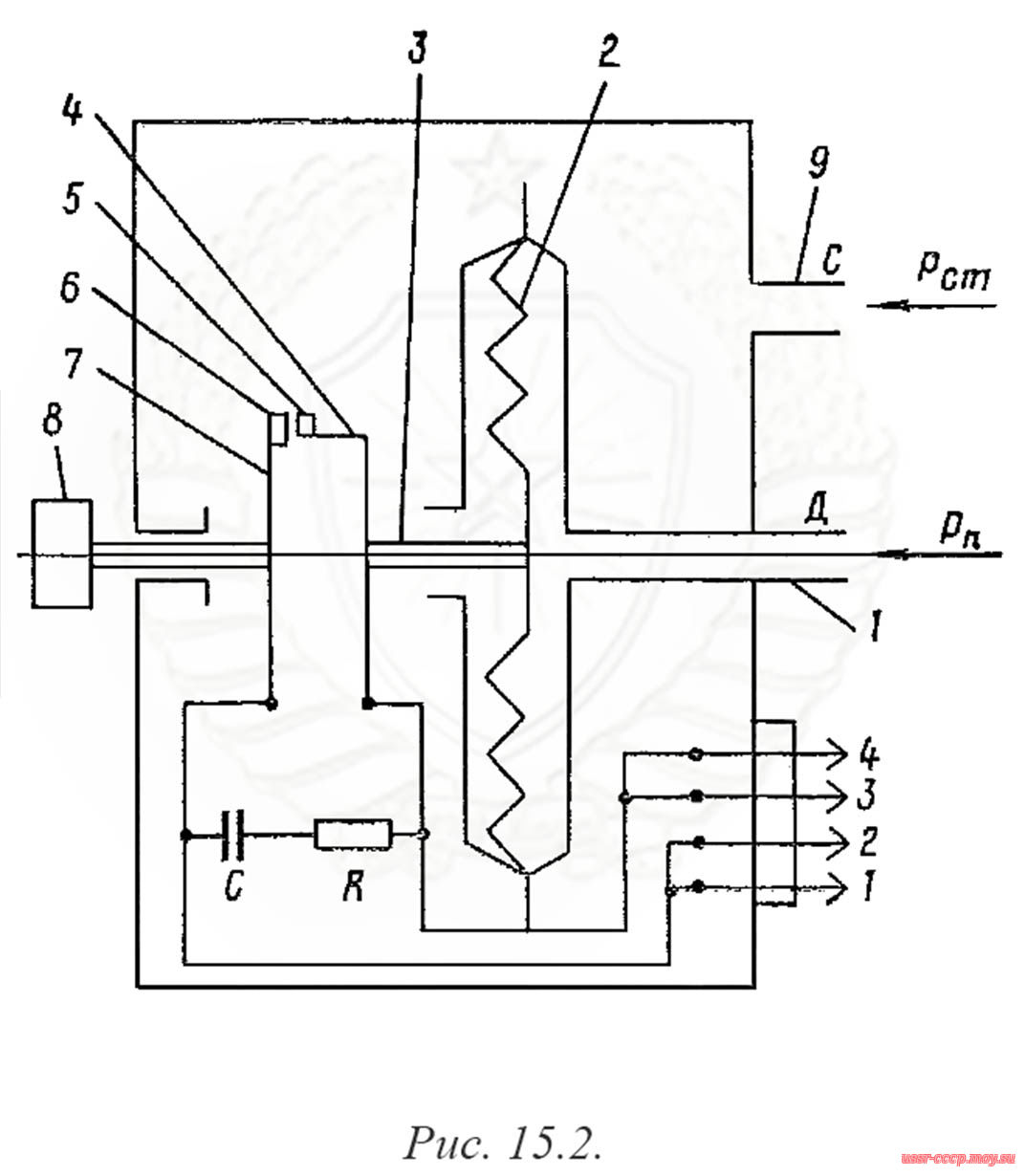 Рис. 15.2. Схема принципиальная сигнализатора скоростного напора ССА-0,27...2,2И.