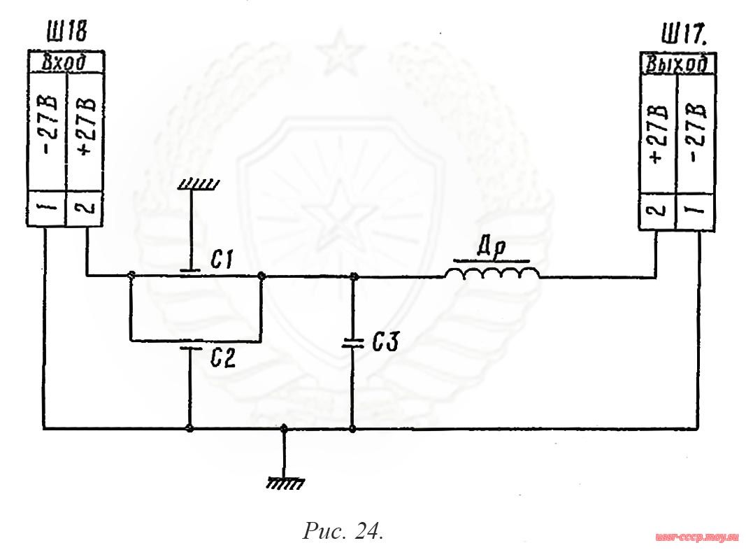 Рис. 24 Принципиальная электрическая схема фильтра радиопомех ФРП.