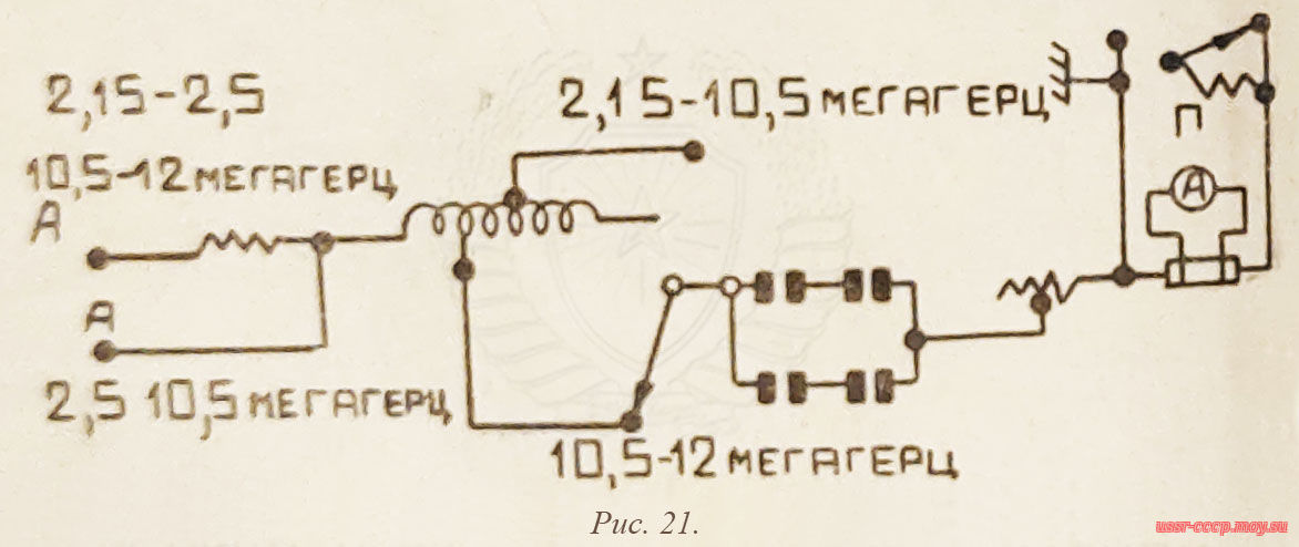 Рисунок 21. Схема нагрузочного контура (эквивалента девятиметровой антенны), радиопередатчика Р-806.
